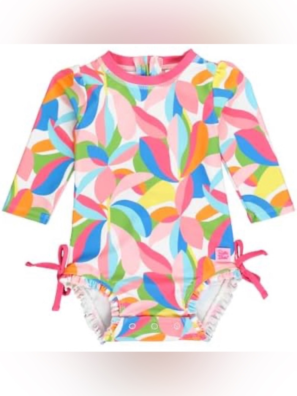 RUFFLE BUTTS *Like New* Tropical Adventure Long Sleeve Rashguard Swimsuit - 2T
